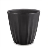 Crescent Garden Pleat Modern Planter in Caviar Black