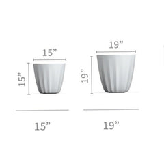 Crescent Garden Pleat Modern Planter in Slate