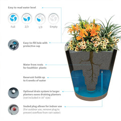 Crescent Garden Self-Watering Dot Planter