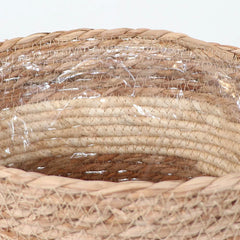 Striped Jute Woven Basket